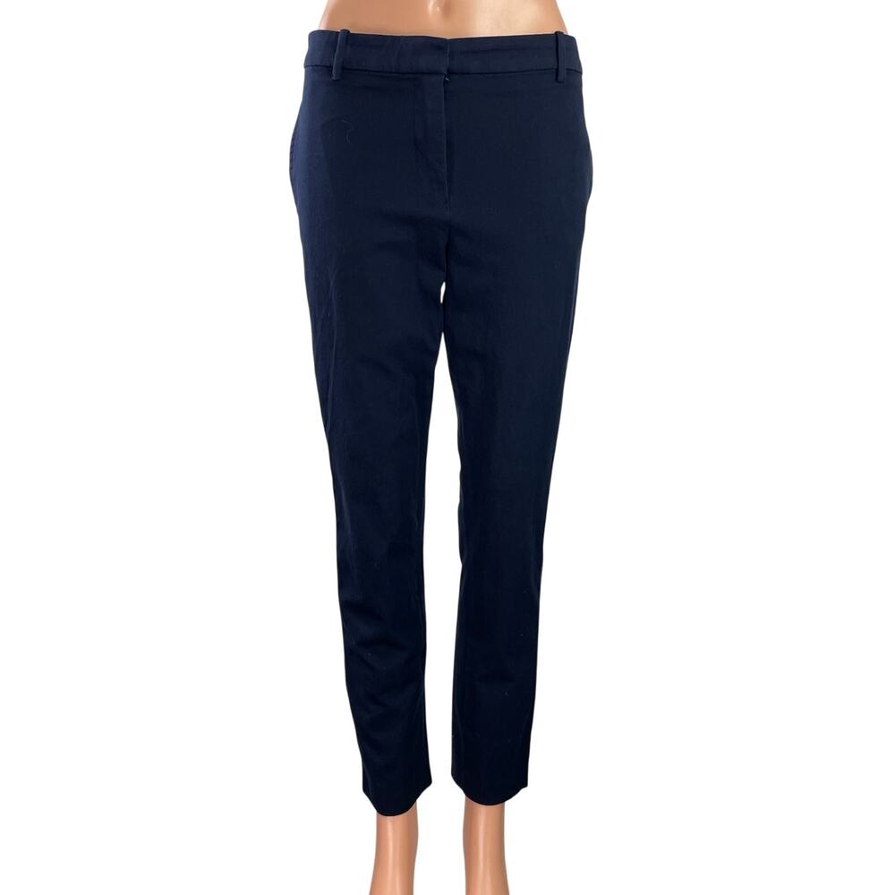 1.State Women's Navy Blue High Rise Slim Straight Skinny Trousers Pants Size 6